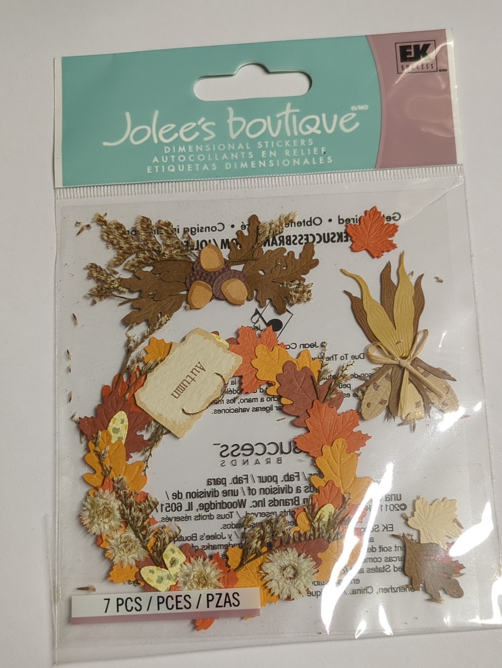 ☀️ Jolee's Boutique Autumn Leaf Wreath Dimensional Stickers